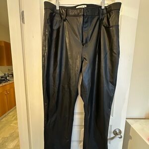 Black Faux Leather Pants